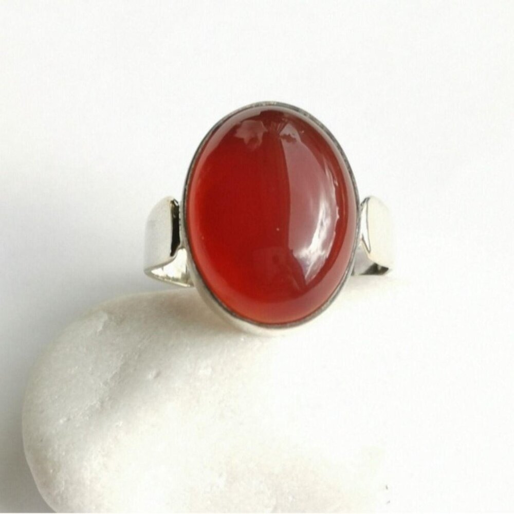 Sterling Silver Carnelian ring size 9.5 Unisex design